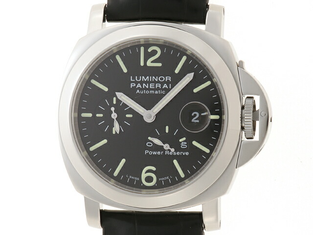 PANERAI パネライ ウォッチ ルミノール パワーリザーブ 時計 PAM0090/OP6635 腕時計 ステンレススチール ブラック 自動巻き メンズ【中古】