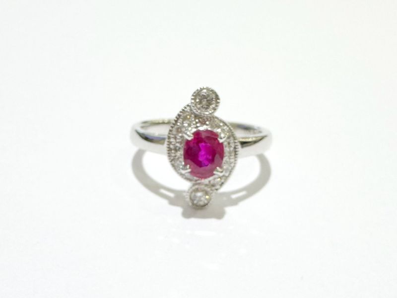 JEWELRY　ジュエリー　貴金属･宝石　リング・指輪　PT900プラチナ　ルビーR0.77ct　ダイヤモンドD0.21ct　4.7g　12号 【中古】【432】｜質屋　大黒屋