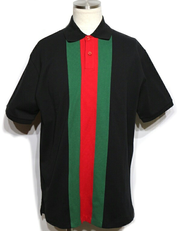 GUCCI グッチ 衣類 ウェブ付きポロシャツ 衣料品 795180 コットン/ポリウレタン ブラック メンズ【中古】