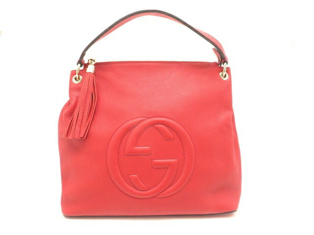GUCCI グッチ バッグ ソーホー 2wayバッグ レッド カーフ ﾊﾞｯｸﾞ 408825 ショルダーバッグ カーフ レッド レディース【中古】