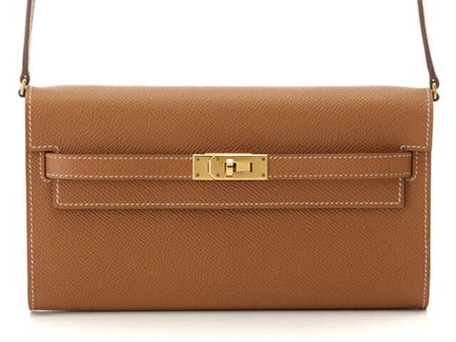 HERMES エルメス バッグ ケリー・トゥーゴー ショルダーバッグ ヴォーエプソン ゴールド/ゴールド金具 D刻印(約2019年)刻印 レディース【中古】460