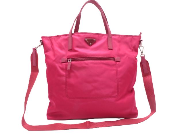 PRADA プラダ バッグ 2wayバッグ ピンク ナイロン/サフィアーノ ﾊﾞｯｸﾞ ショルダーバッグ ナイロン/サフィアーノ ピンク レディース【中古】431