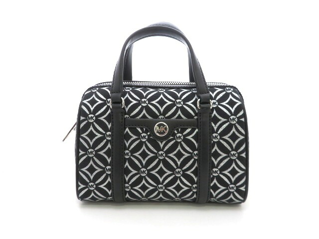 Michael Kors マイケルコース 2WAYバッグ ミニボストン 35F4STFC1J ショルダーバッグ キャンバス/レザー ブラック シルバー レディース【中古】【473】