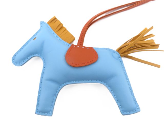 HERMES エルメス 御徒面子 ロデオチャームMM セレステ/カーネリアン/自然的 ｻｲﾌ･小物 キーホルダー アニョーミロ セレステ レディース【中古】