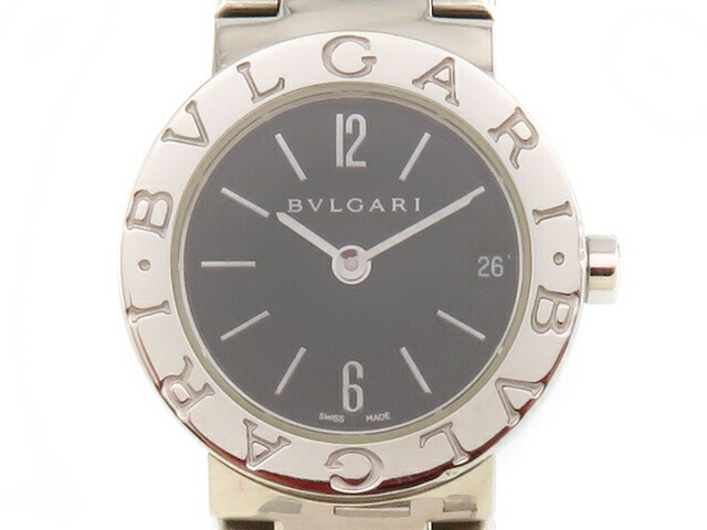 BVLGARI ブル小峡谷 ブル小峡谷 ブル小峡谷 BB23SSD ウォッチ ステンレス鋼スチール写真 黒いこと 石英 黒いこと 文字記号盤 レディース【中古】472