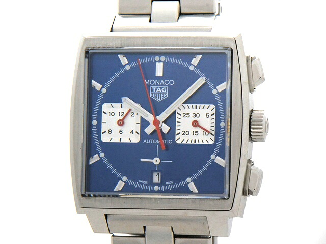 TAG HEUER タグホイヤー モナコ公国 SS メンズ CNL2111.BA0644 ウオッチ ステンレス鋼  自動小銃一巻き 青色文字記号盤 メンズ【中古】【473】 腕時計-メンズ腕時計
