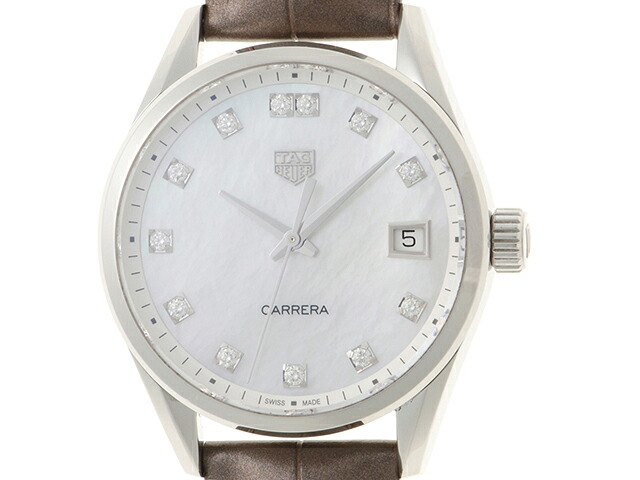 TAG HEUER タグホイヤー カレラ WBK1318.FC8258 ウォッチ ステンレス鋼/なめし革 石英 白いこと外殻12PD文字記号盤 メンズ【中古】【473】