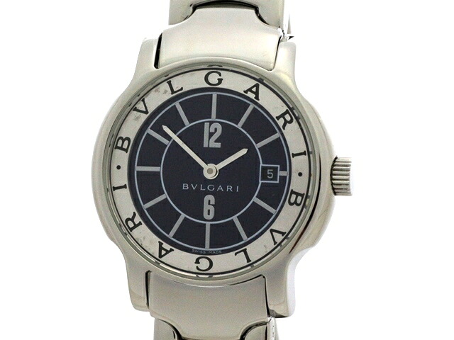 BVLGARI ブル小峡谷 ソロペース ST29S ウォッチ ステンレス鋼 石英 米国海軍文字記号盤 レディース【中古】【473】