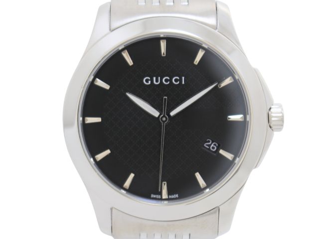GUCCI グッチ ウォッチ G一時停止受け答え SS 黒いこと メンズ 126.4 2148103995453 【200】【中古】