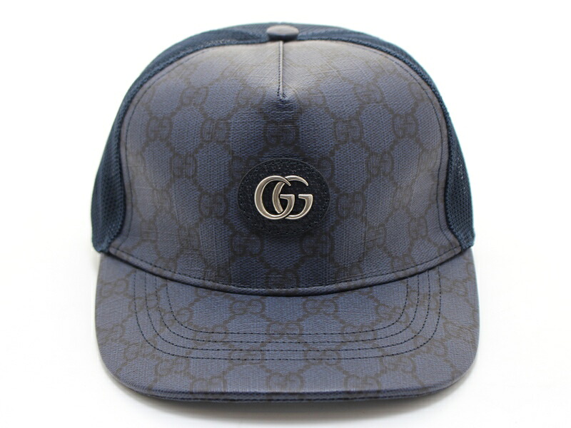 GUCCI グッチ GGスプリーム 野球鳥打ち帽  御召しもの品 733927 鳥打ち帽 綿織物/ポリエステル 米国海軍 メンズ【中古】