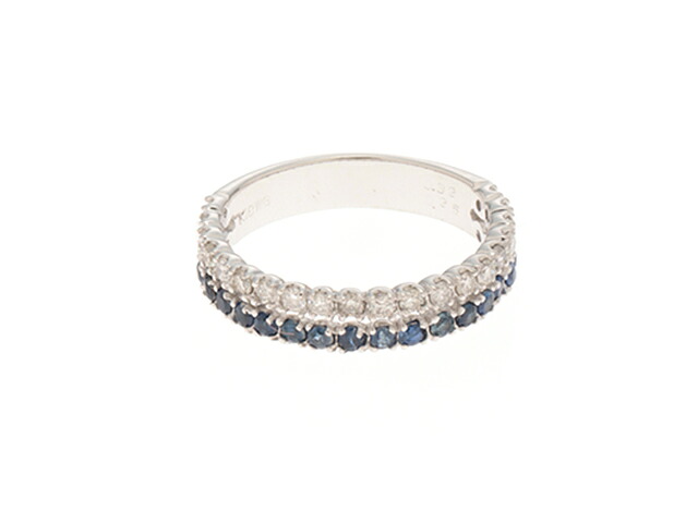 no brand ノーブランド ジュエリー K18WG/S約0.32ct/D約0.25ct/約2.2g/約5号【205】 貴金属・宝石 リング・指輪 K18ホワイトゴールド K18WG/サファイア/ダイヤモンド 5号 ホワイト レディース【中古】|質屋 大黒屋