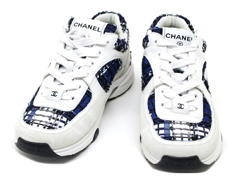 CHANEL シャネル 靴 ローカットスニーカー くつ W G38299 なめし革/ツィード/スエードクロス マルチ色つや レディース【中古】