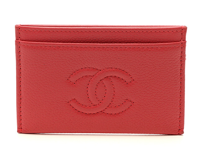 CHANEL シャネル 御徒面子 ココマーク 歌留多入れもの サクラ色 キャビア ｻｲﾌ･小物 A48655 歌留多入れもの キャビア素はだ サクラ色【中古】【437】