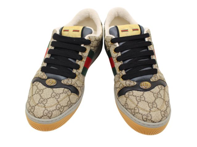 GUCCI グッチ 靴 スニーカー メンズ6二分の一 ベージュ/黒いこと GGスプリーム/革 674530 メンズ 2148104069900 【200】【中古】