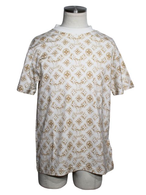 LOUIS VUITTON ルイ・ヴィトン Ｔシャツ メンズＳ 白いこと／赤銅色 綿織物 RM232M NPG HPY15W メンズ 2148104102997 【200】【中古】