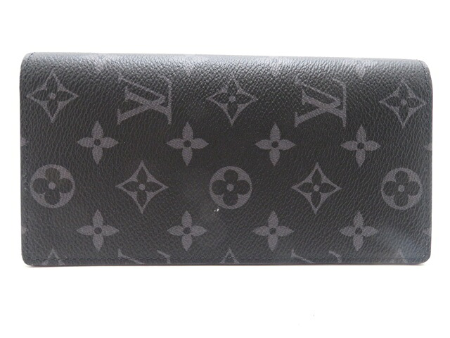 LOUIS VUITTON ルイ・ヴィトン 御徒面子 ポルトフォイユ・ブラザ モノグラム・エクリプス ｻｲﾌ･小物 M61697 長金入れ モノグラムエクリプス 黒いこと メンズ【中古】431