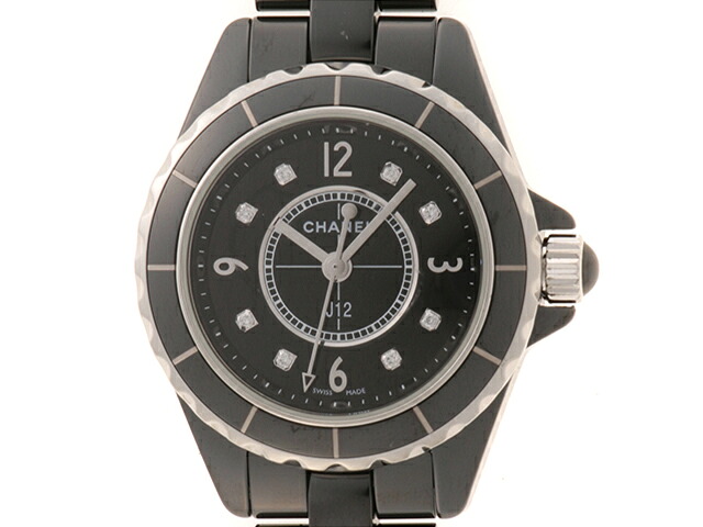 CHANEL シャネル J12 29mm H2569 腕時計 ウォッチ ブラックセラミック クオーツ ブラック8Pダイヤモンド文字盤 レディース【中古】460｜質屋　大黒屋 229,845円