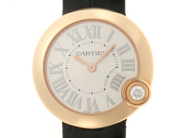 CARTIER カルティエ バロン ブラン WGBL0003 ウォッチ サクラ色ゴールド しろがね色 石英 レディース【中古】