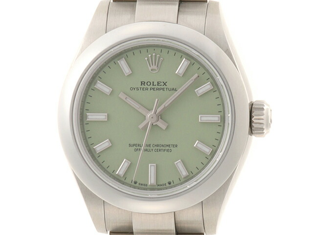 ROLEX ロレックス ウォッチ オイスター パーペチュアル 28 時計 276200 腕時計 SS ステンレススチール ピスタチオ 2025年 レディース【中古】460|質屋 大黒屋