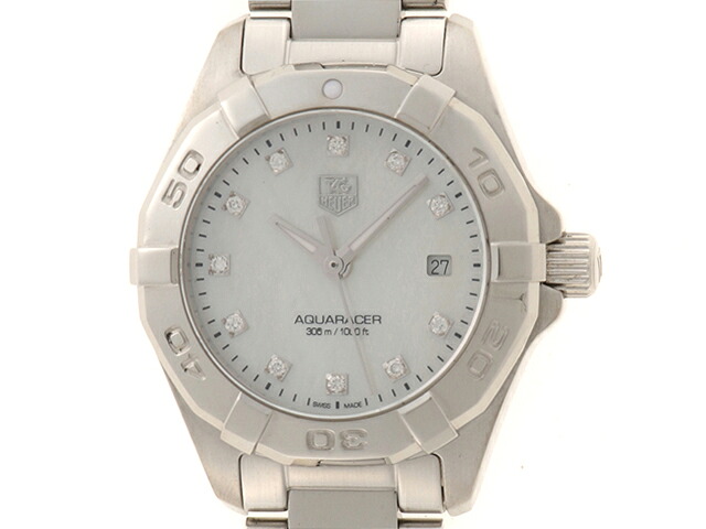 TAG  HEUER   タグホイヤー  アクアレーサー 11PD   WAY1413.BA0920   白いこと外殻文字記号盤/11PD ステンレス鋼スチール写真 石英 レディース時辰儀  【中古】【207】2148104058720