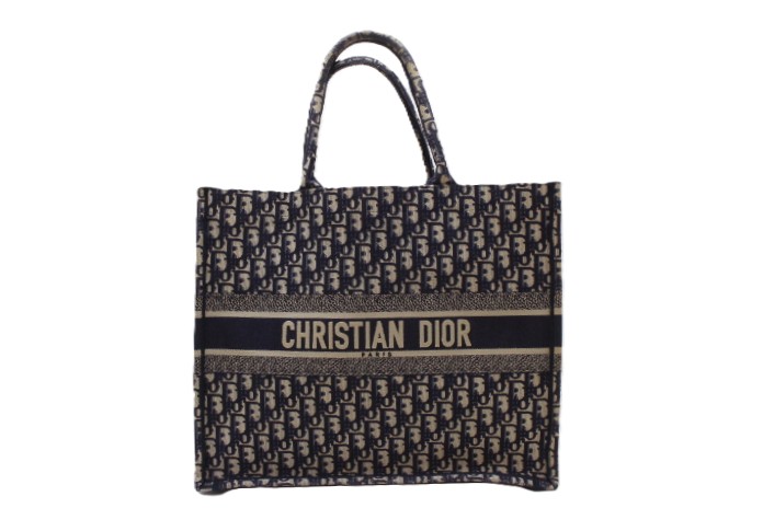 Dior ディオール バッグ オブリークブックトート ラージ ネイビー キャンバス ﾊﾞｯｸﾞ M1286ZRIW トートバッグ キャンバス ネイビー ユニセックス【中古】｜質屋　大黒屋