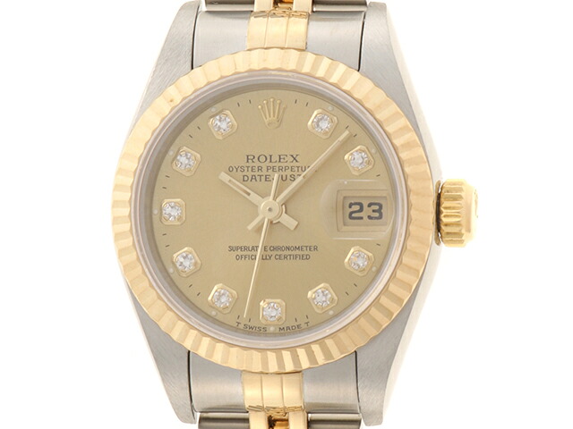 ROLEX ロレックス 御覧なさる デイトジャスト 時辰儀 69173G ウォッチ K18黄色ゴールド K18YG/ステンレス鋼スチール写真 三鞭酒【中古】433