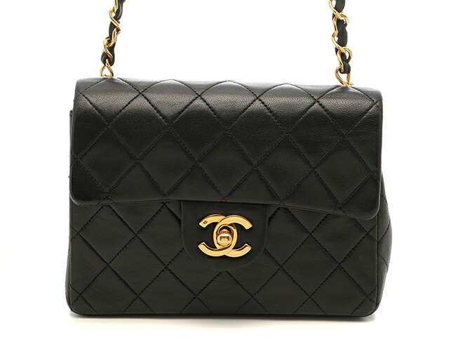 CHANEL シャネル バッグ ミニマトラッセ17 ショルダーバッグ ブラック/GP ラムスキン ショルダーバッグ ラムスキン ブラック レディース【中古】431|質屋 大黒屋