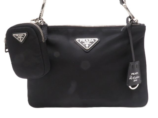 PRADA プラダ 御徒面子 Re-Edition2000 Re-Nylonショルダーバッグ 黒いこと ﾊﾞｯｸﾞ 1BH046 ショルダーバッグ ナイロン 黒いこと レディース【中古】