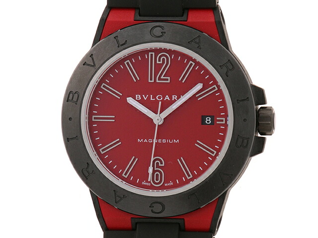 BVLGARI ブル小峡谷 御覧なさる ディアゴノ マグネシウム 時辰儀 DG41C9SMCVD/SP ウォッチ 思われ人/マグネシウム 赤いこと 自動小銃一巻き メンズ【中古】471