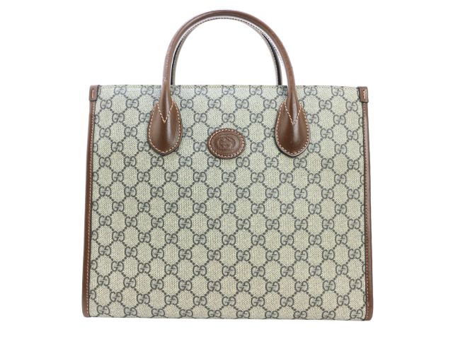 GUCCI グッチ 御徒面子 GGスプリーム 2way御徒面子 上塗り帆布/なめし革 靉靆たる赤銅色/ベージュ 659983 レディース 2148104101969 【200】【中古】