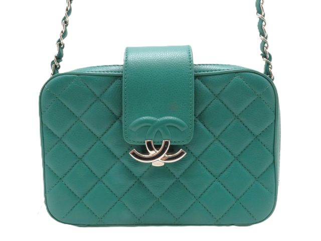 CHANEL シャネル 御徒面子 マトラッセ チェーン店肩先 緑であること/SV キャビア ﾊﾞｯｸﾞ   ショルダーバッグ マットキャビアスキン 緑であること レディース【中古】