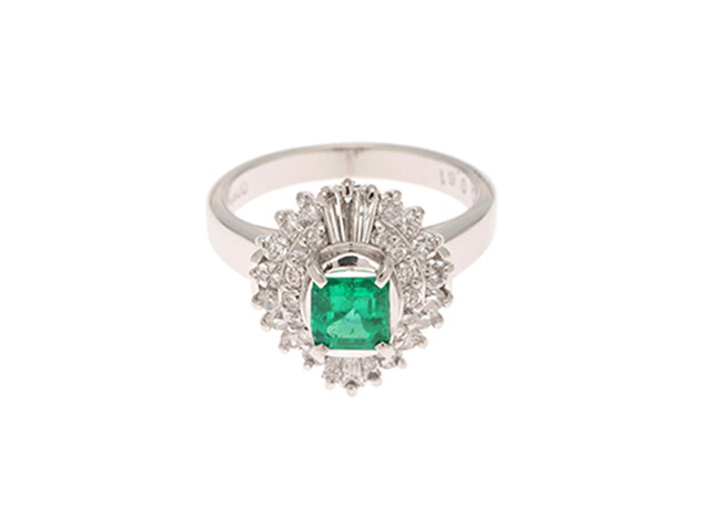 JEWELRY　貴金属・宝石　エメラルド　ダイヤモンド　リング　PT900　プラチナ　E0.52ct　D0.61ct　7.3g　9号　2120000365430　【200】｜質屋　大黒屋