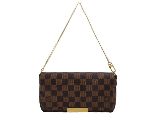 LOUIS VUITTON ルイ・ヴィトン 御徒面子 フェイボリットPM ダミエ ﾊﾞｯｸﾞ N41276 クラッチペダル御徒面子 ダミエキャンバス 赤銅色 レディース【中古】