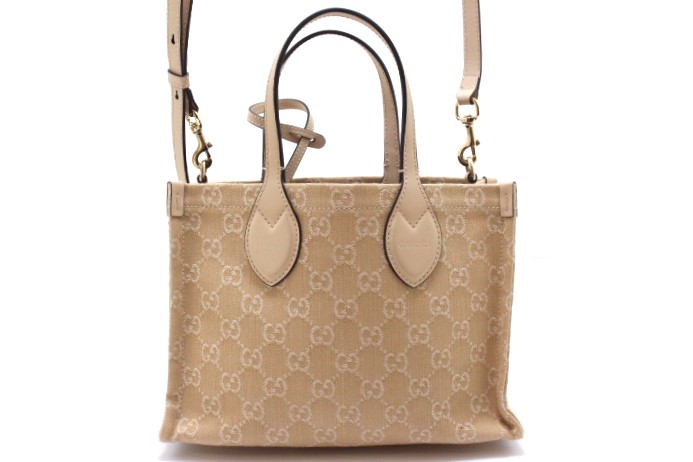 GUCCI グッチ バッグ オフィディア ミディアムトートバッグ ベージュ キャンバス/レサ バッグ 772183 トートバッグ キャンバス/レザー ベージュ レディース【中古】460|質屋 大黒屋