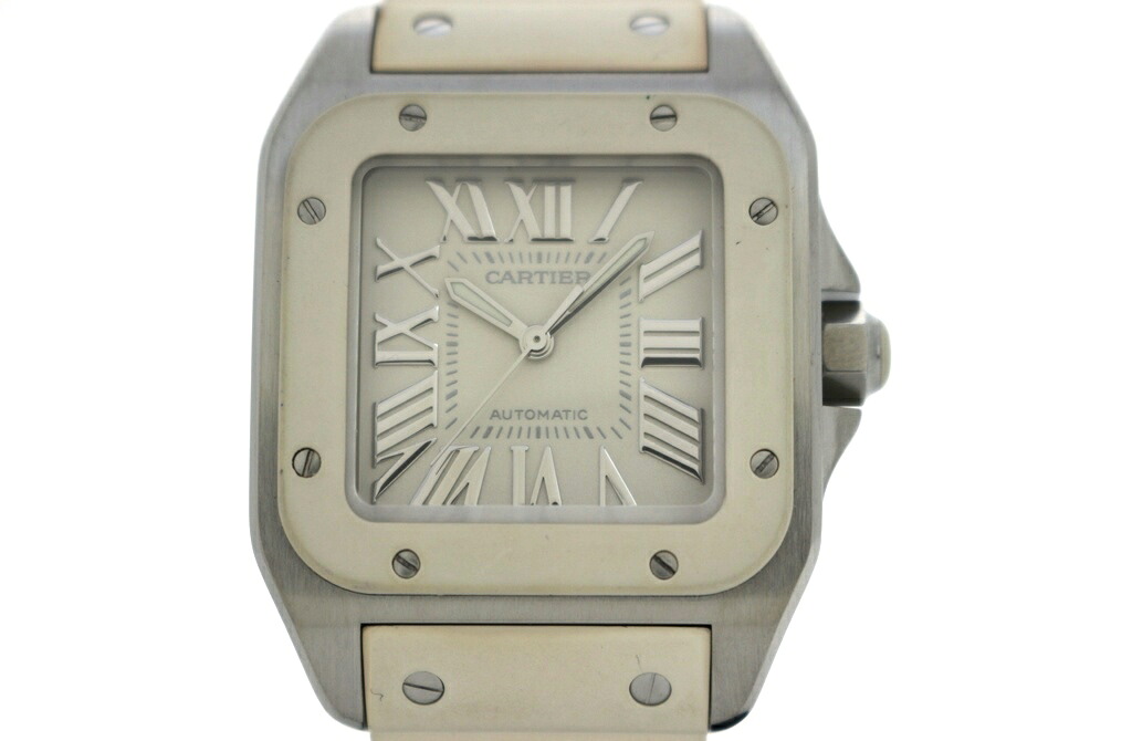 Cartier カルティエ サントス 100MM W20122U2 ウォッチ ステンレス鋼スチール写真/思われ人 白いこと ユニ一発やる 自動小銃一巻き OH済み 2148104063076 【200】【中古】