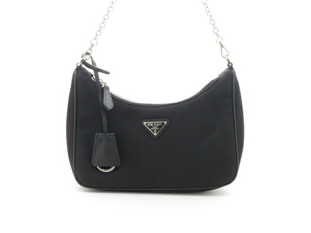 PRADA プラダ 御徒面子 2way御徒面子 黒いこと ナイロン/サフィアーノ ﾊﾞｯｸﾞ 1BH204 ハンドバック ナイロン 黒いこと 黒いこと レディース【中古】