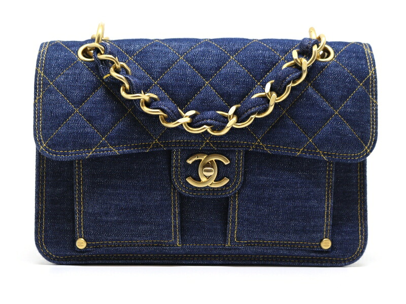 CHANEL シャネル バッグ マトラッセ チェーンショルダートート 26 ネイビー/GP デニム ﾊﾞｯｸﾞ AS3931B10732 ショルダーバッグ デニム ネイビー/GP ネイビー レディース【中古】｜質屋　大黒屋