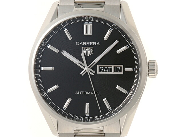 TAG HEUER タグホイヤー  カレラ デイデイト  WBN2010.BA0640 ウオッチ ご覧なさる SS ステンレス鋼スチール写真 自動小銃一巻き 黒いこと文字記号盤 メンズ【中古】460