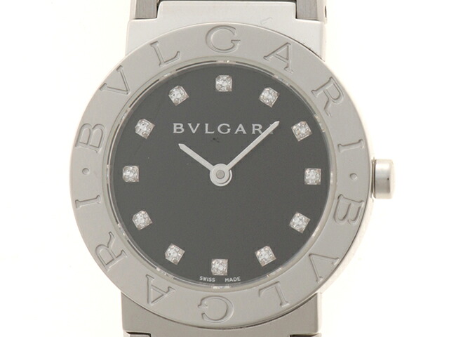 BVLGARI ブル小峡谷 ブルガリ・ブルガリ BB26SSD ウオッチ ステンレス鋼 石英 黒いこと12P金剛石文字記号盤 レディース【中古】【473】