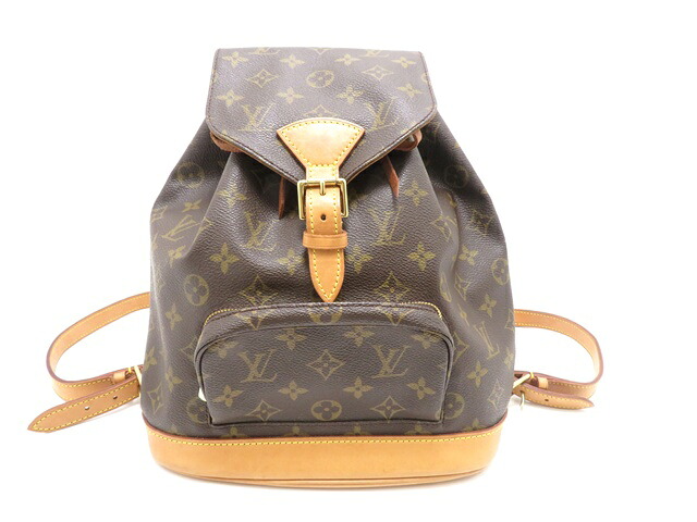 LOUIS VUITTON ルイ・ヴィトン 御徒面子 モン掏摸MM モノグラム ﾊﾞｯｸﾞ M51136 背嚢・デイパック モノグラム帆布 赤銅色 レディース【中古】