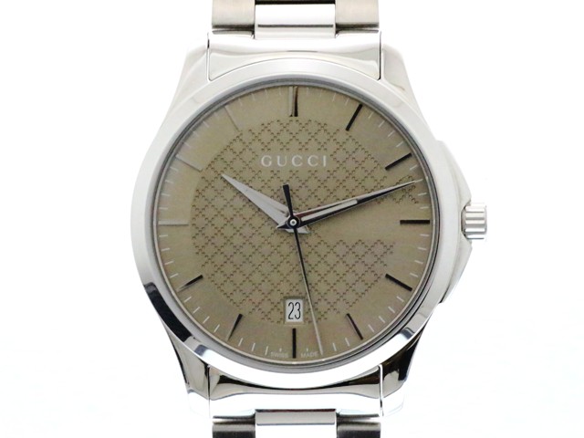 GUCCI グッチ G一時停止受け答え YA126445/126.4 ウォッチ ステンレス鋼 赤銅色文字記号盤 石英 メンズ【中古】473