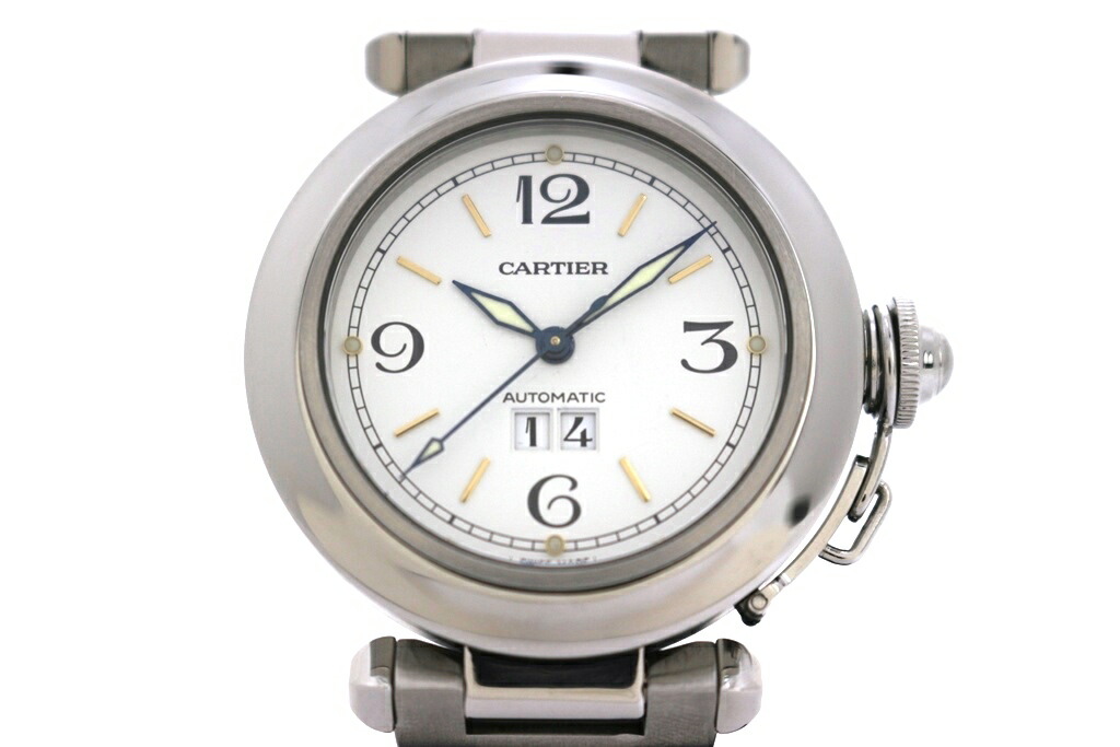 Cartier カルティエ パシャC ビッグデイト W31044M7 腕時計 ステンレススチール ホワイト ユニセックス 自動巻き 2148103869242 【200】【中古】｜質屋　大黒屋