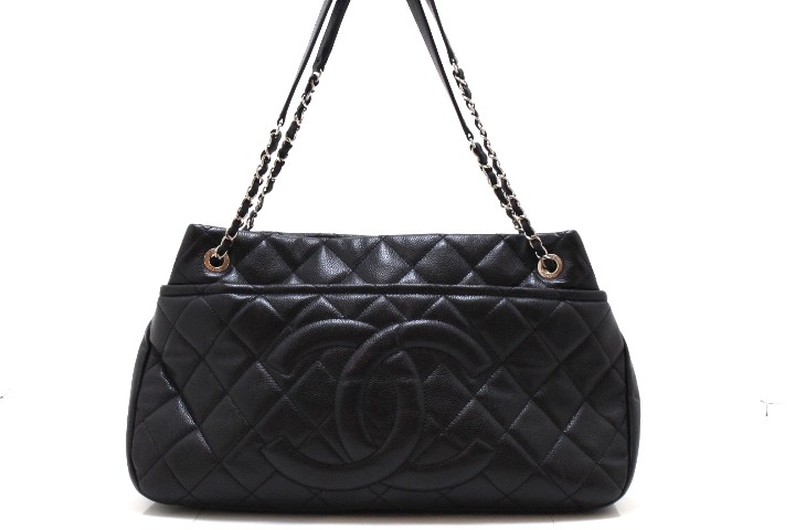 CHANEL シャネル  マトラッセ チェーンショルダートート  ショルダーバッグ キャビア人はだ 黒いこと/しろがね色金具 レディース【中古】460
