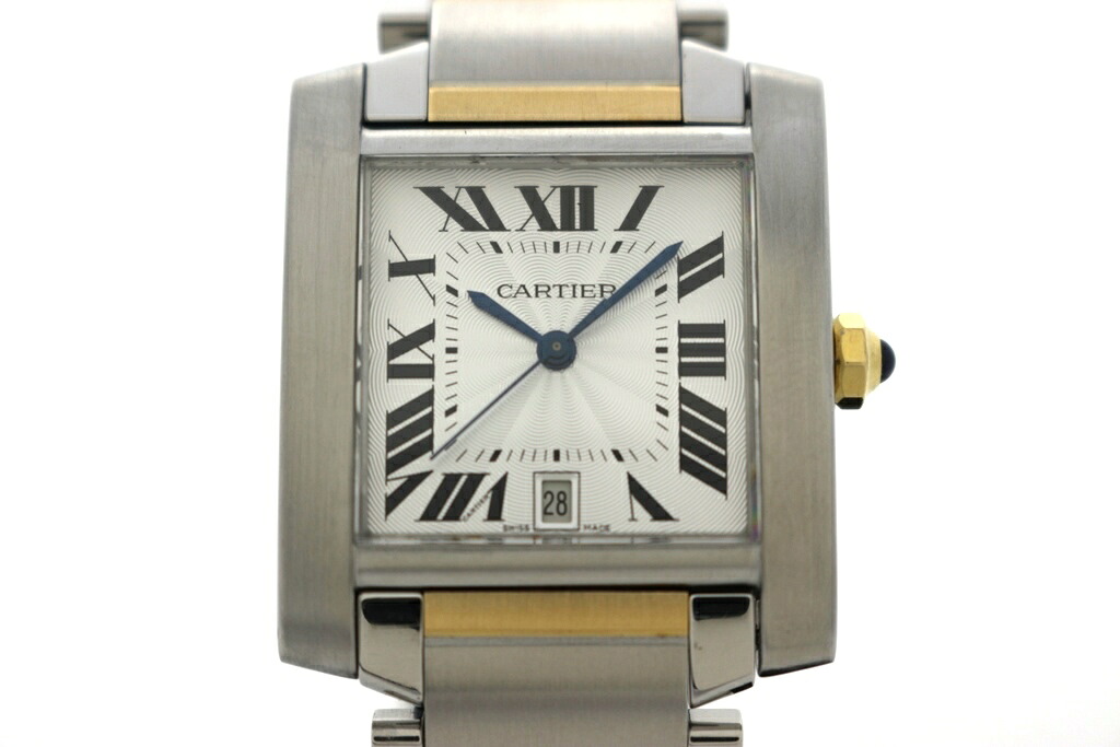 CARTIER カルティエ タンクフランセーズLM W51005Q4 ウォッチ K18黄色ゴールド/ステンレス鋼スチール写真 しろがね色 ユニ一発やる 自動小銃一巻き 2148104025029 【中古】