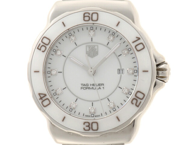 TAG HEUER タグホイヤー 御覧になる 範式1 時辰儀 WAH1315.BA0868 ウオッチ 陶芸/ステンレス鋼スチール写真 白いこと 石英 白いこと文字記号盤 レディース【中古】
