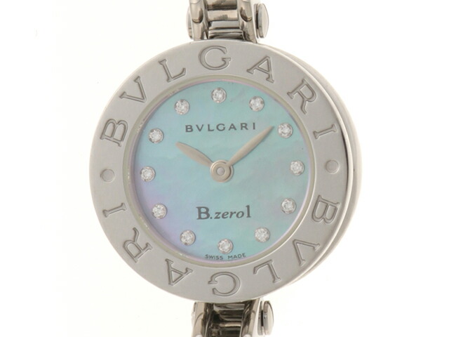 BVLGARI ブル小峡谷 御覧になる B-zero1 12PD 時辰儀 BZ22S ウオッチ ステンレス鋼 しろがね色 石英 青碧文字記号盤 レディース【中古】436