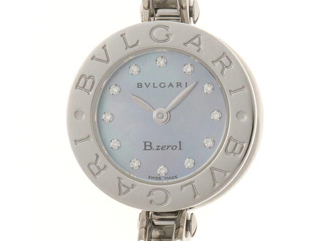 BVLGARI ブル小峡谷 御覧なさる B-zero1 12PD 時辰儀 BZ22S ウォッチ ステンレス鋼/ステンレス鋼スチール写真 青色外殻文字記号盤 石英 青色外殻文字記号盤文字記号盤 レディース【中古】(431)