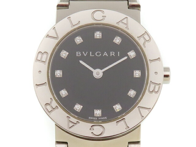 BVLGARI ブル小峡谷 ブル小峡谷 ブル小峡谷 BB26SS ステンレス鋼スチール写真 黒いこと/12P金剛石 文字記号盤 レディース時辰儀 2148104025340【中古】207