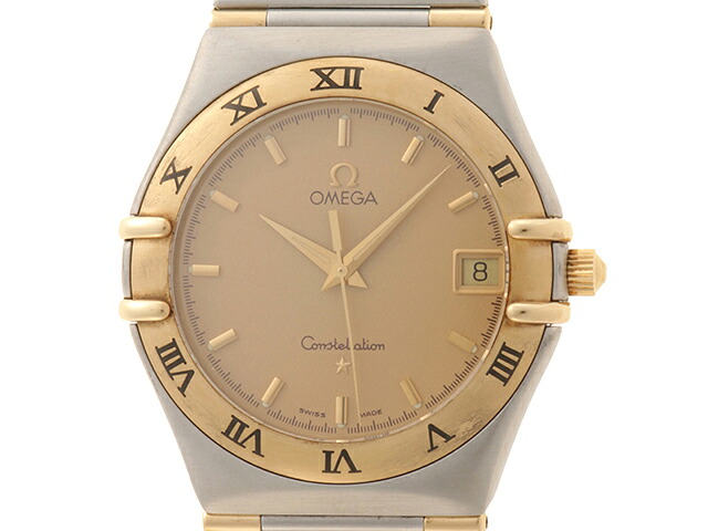 OMEGA ゼロ ご覧なさる コンステレーション 二分の一赤ちょうちん 時辰儀 1312.10 ウオッチ 黄色ゴールド 黄色 石英 メンズ【中古】471
