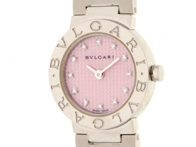 BVLGARI ブル小峡谷 ご覧なさる ブル小峡谷 ブル小峡谷 12PD 時辰儀 BB23SS ウオッチ ステンレス鋼スチール写真/金剛石 サクラ色 石英 レディース【中古】437